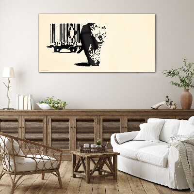 Glas foto Banksy luipaard barcode