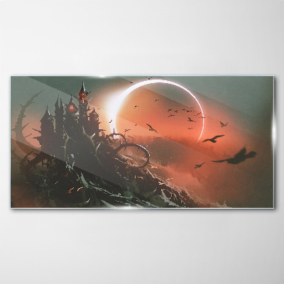 Schilderij op glas Kasteel in het donker