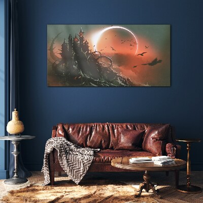 Schilderij op glas Kasteel in het donker