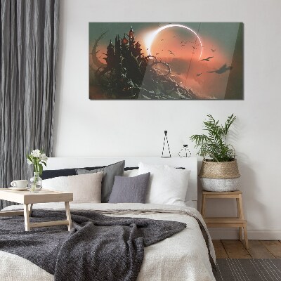 Schilderij op glas Kasteel in het donker