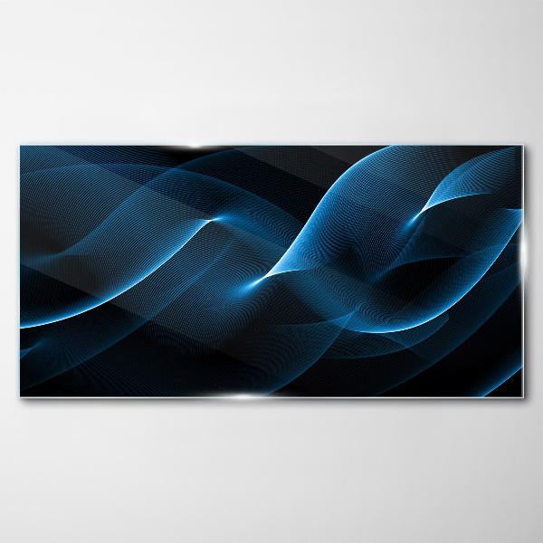 Glas foto Blauwe energiegolven