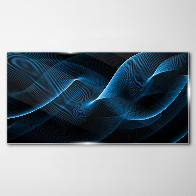 Glas foto Blauwe energiegolven