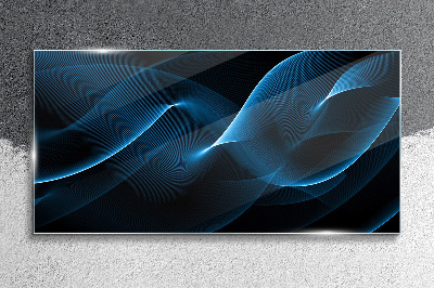 Glas foto Blauwe energiegolven