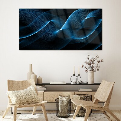 Glas foto Blauwe energiegolven