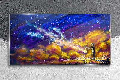 Foto op glas Een kosmische visie op creativiteit