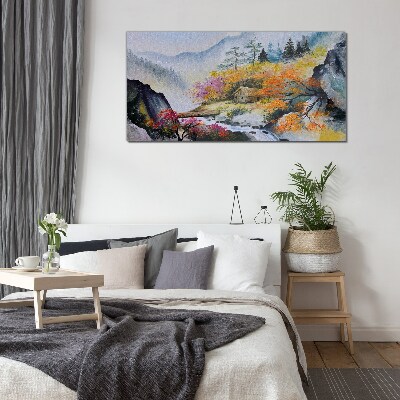 Foto op glas Herfst bergpanorama