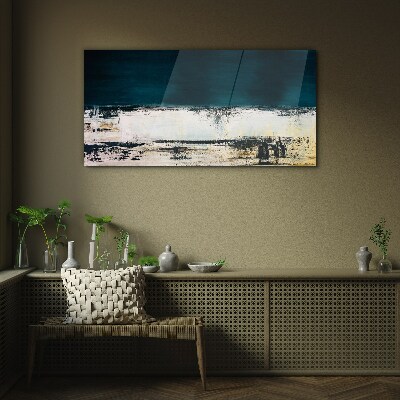 Foto op glas Een kalme horizon in tinten blauw