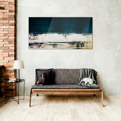 Foto op glas Een kalme horizon in tinten blauw