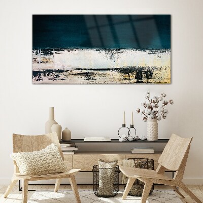 Foto op glas Een kalme horizon in tinten blauw