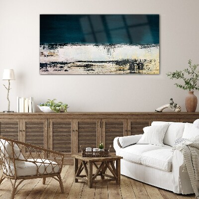 Foto op glas Een kalme horizon in tinten blauw