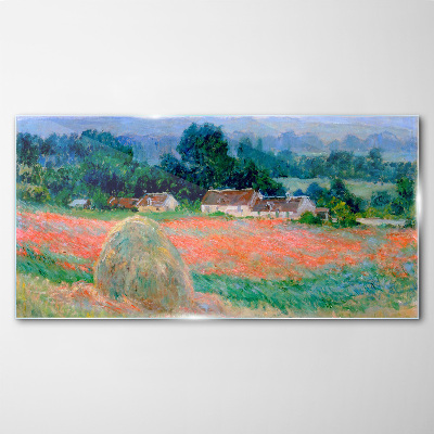 Schilderij op glas Hooiberg in Giverny van Claude Monet