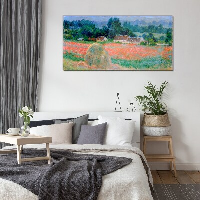 Schilderij op glas Hooiberg in Giverny van Claude Monet