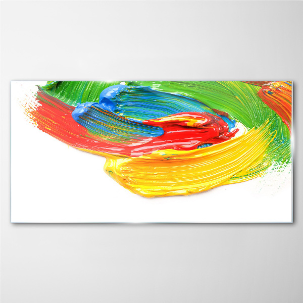 Foto op glas Kleurrijke werveling van verf