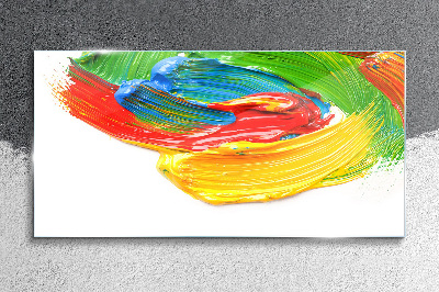 Foto op glas Kleurrijke werveling van verf