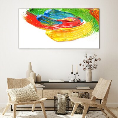 Foto op glas Kleurrijke werveling van verf