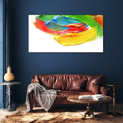 Foto op glas Kleurrijke werveling van verf