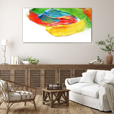 Foto op glas Kleurrijke werveling van verf