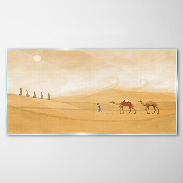 Glas foto Reis door de woestijn