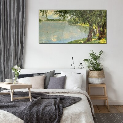 Foto op glas Vrede aan de rivier