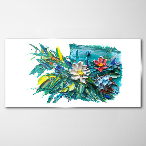 Glas foto Een bloemenexplosie van kleuren