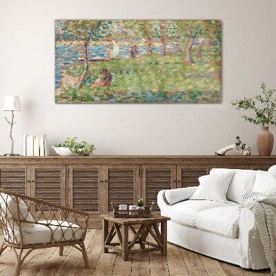 Foto op glas Een zomermiddag aan de rivier