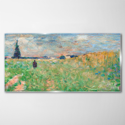 Foto op glas Een wandeling tussen het groen