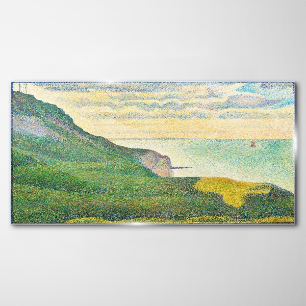 Glas foto Zeegezicht in gekleurde vlekken