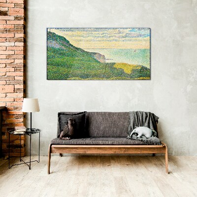 Glas foto Zeegezicht in gekleurde vlekken