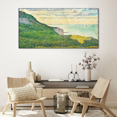 Glas foto Zeegezicht in gekleurde vlekken