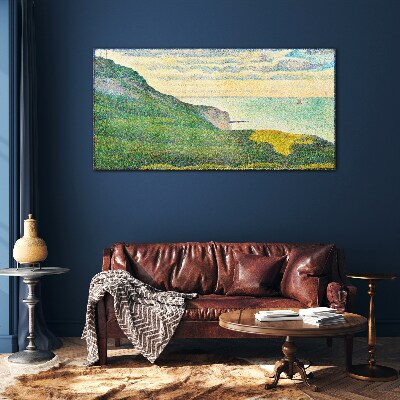 Glas foto Zeegezicht in gekleurde vlekken