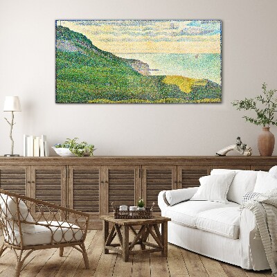 Glas foto Zeegezicht in gekleurde vlekken