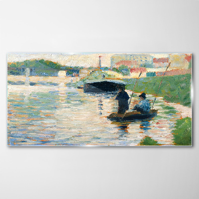 Foto op glas Boten op de rivier