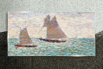 Foto op glas Zeilen op een kalme zee