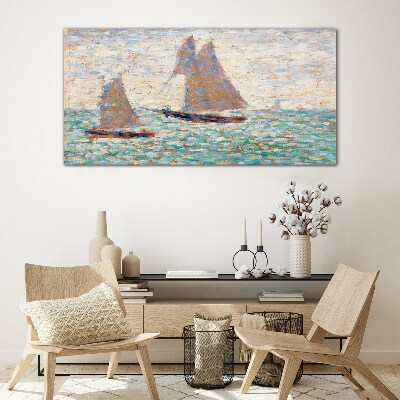 Foto op glas Zeilen op een kalme zee