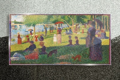 Foto op glas Een zomerdag aan het meer