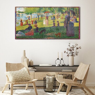 Foto op glas Een zomerdag aan het meer