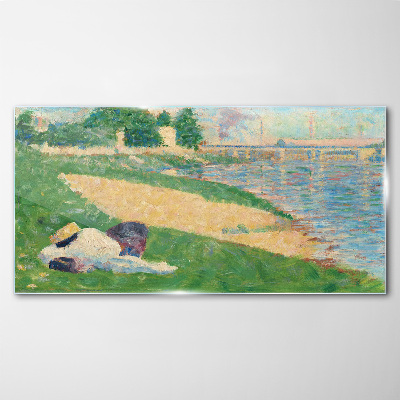 Schilderij op glas Zomerse luiheid aan het water