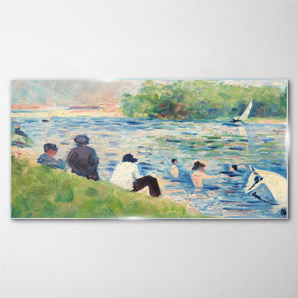 Foto op glas Een zomerdag op de rivier