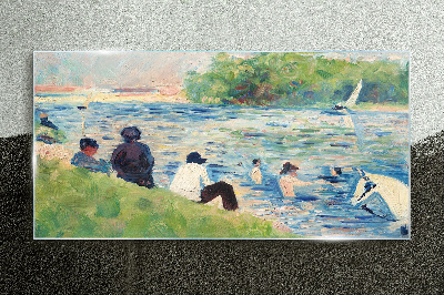 Foto op glas Een zomerdag op de rivier