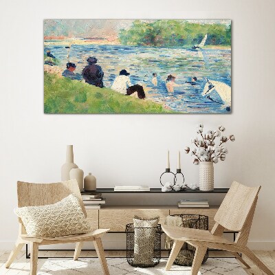 Foto op glas Een zomerdag op de rivier