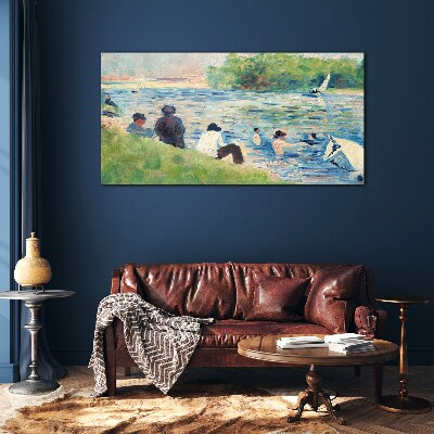 Foto op glas Een zomerdag op de rivier