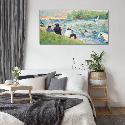 Foto op glas Een zomerdag op de rivier