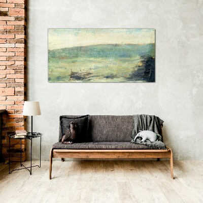 Schilderij op glas Een vredig landschap in pasteltinten