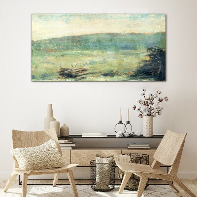 Schilderij op glas Een vredig landschap in pasteltinten