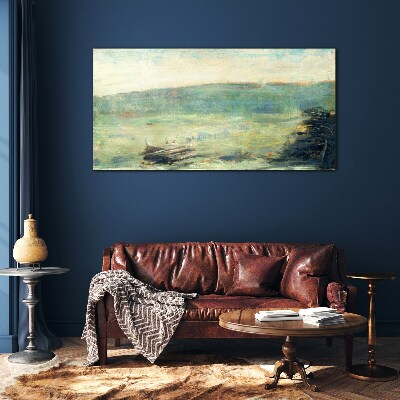 Schilderij op glas Een vredig landschap in pasteltinten