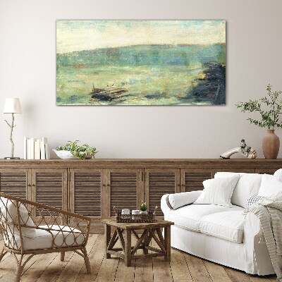 Schilderij op glas Een vredig landschap in pasteltinten