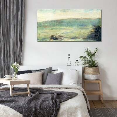 Schilderij op glas Een vredig landschap in pasteltinten