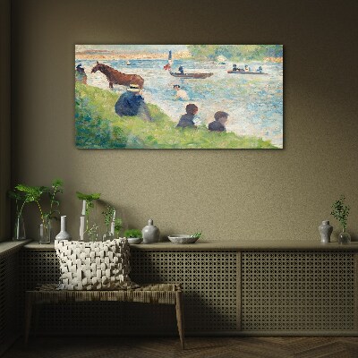 Foto op glas Een zomermiddag aan de rivier