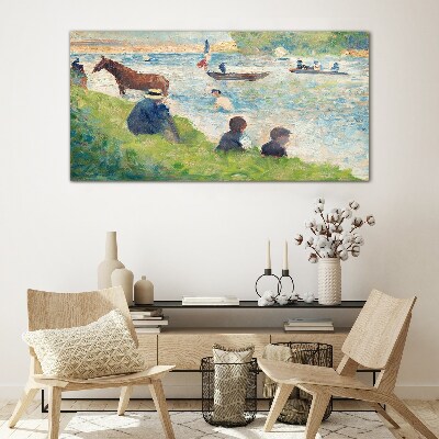 Foto op glas Een zomermiddag aan de rivier