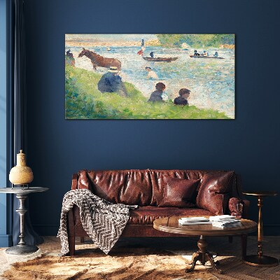 Foto op glas Een zomermiddag aan de rivier